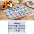 thumbnail image 6 of Colorful Plaid Placemats Set of 6, Pink Flower Welcome to Summer Life Shell Non-Slip Place Mats Washable Table Mats for Kitchen Dining Table Decorations Indoor/Outdoor, 6 of 9