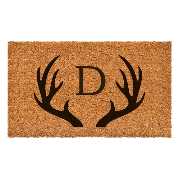 Antler Monogram Doormat, 17" x 29" (Letter D)