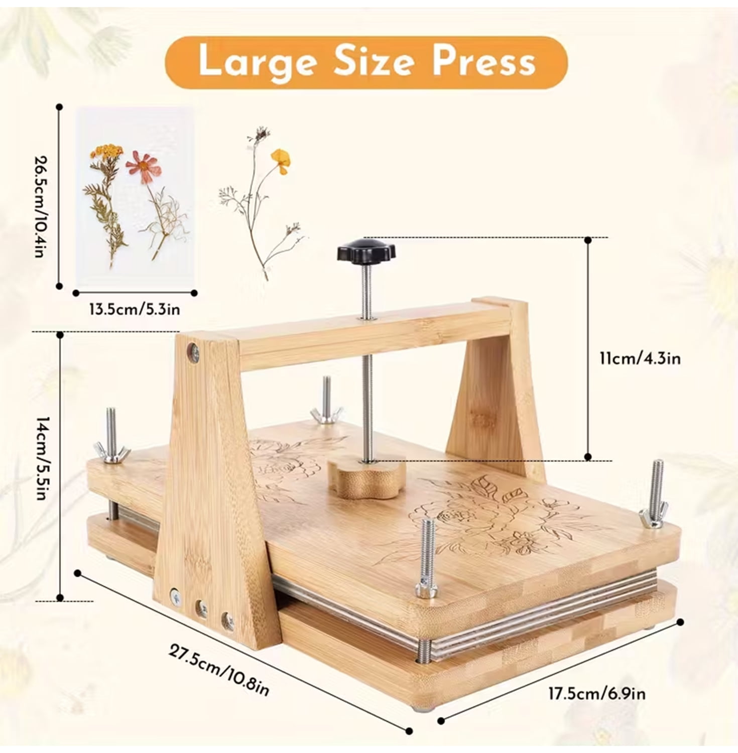 Flower Press Kit,6 Layers 11.6*7.68 inches Easy One-Step Pressing Kit, Dried Flower Plant Preservation Kit for Craft Lovers