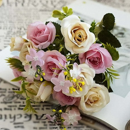 KABOER Best Artificial Rose Bouquet Fake Silk Flower Bridal Wedding Party Home Garden Floral Home