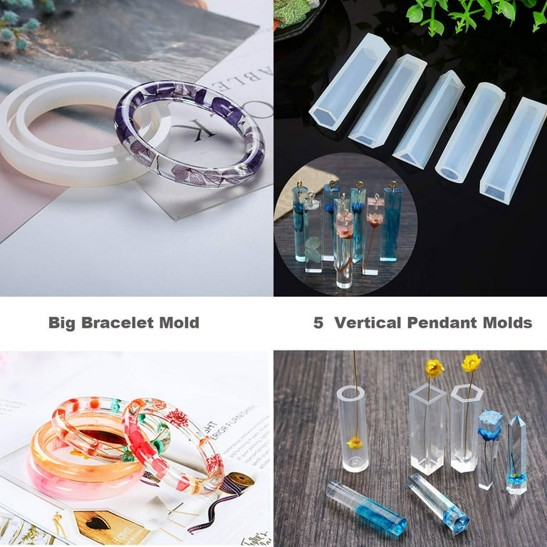 TSV 2pcs DIY Bookmark Resin Mold, Bookmark Silicone Molds, Rectangle Making Epoxy  Resin Jewelry Mould Casting Craft Transparent Mold 
