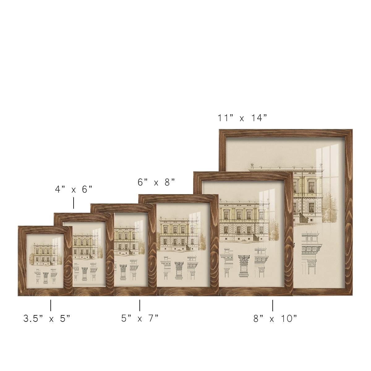 Estate & Plan IV -Framed Print w/glass-Walnut