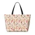 thumbnail image 2 of Naloa Retro Autum Mushrooms Large Capacity Beach Bag, Waterproof Sandproof Beach Swim Pool Bag Tote Bag for Women, 2 of 7