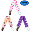 EliteBaby Pacifier Clip Holder for Girls, Teething Toys, Soothie Pacifiers, Baby Blanket, & Baby Bibs, Stainless Steel Clasp, Baby Gift, 3 Pack