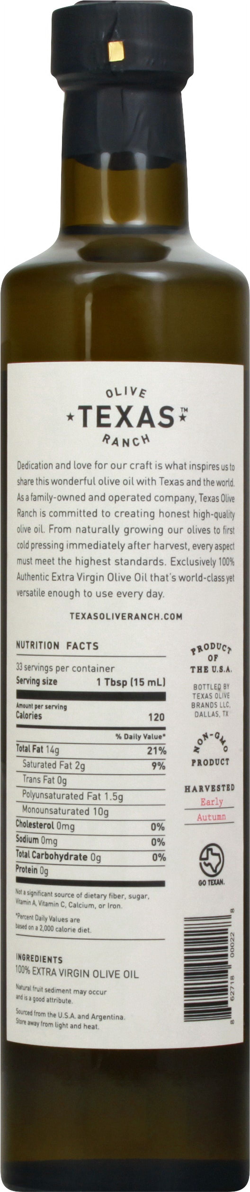 Texas Olive Ranch Extra Virgin Olive Oil 500 ml (Pack of 12)