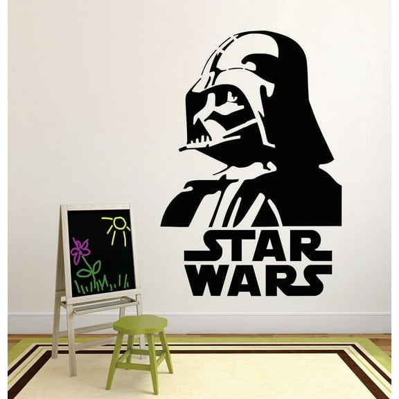 Darth Vader Star Wars Logo Movie Series Children Kids Bedroom Boy Girl Silhouette Custom Wall Decal Vinyl Sticker 12 Inches X 12 Inches