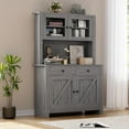 thumbnail image 1 of PIONEERWORKS Armoire de Garde-Manger de Cuisine 64 Pouces, avec Support pour Micro-Ondes, Armoire de Rangement avec Tablette Ajustable, Gris, 1 of 8