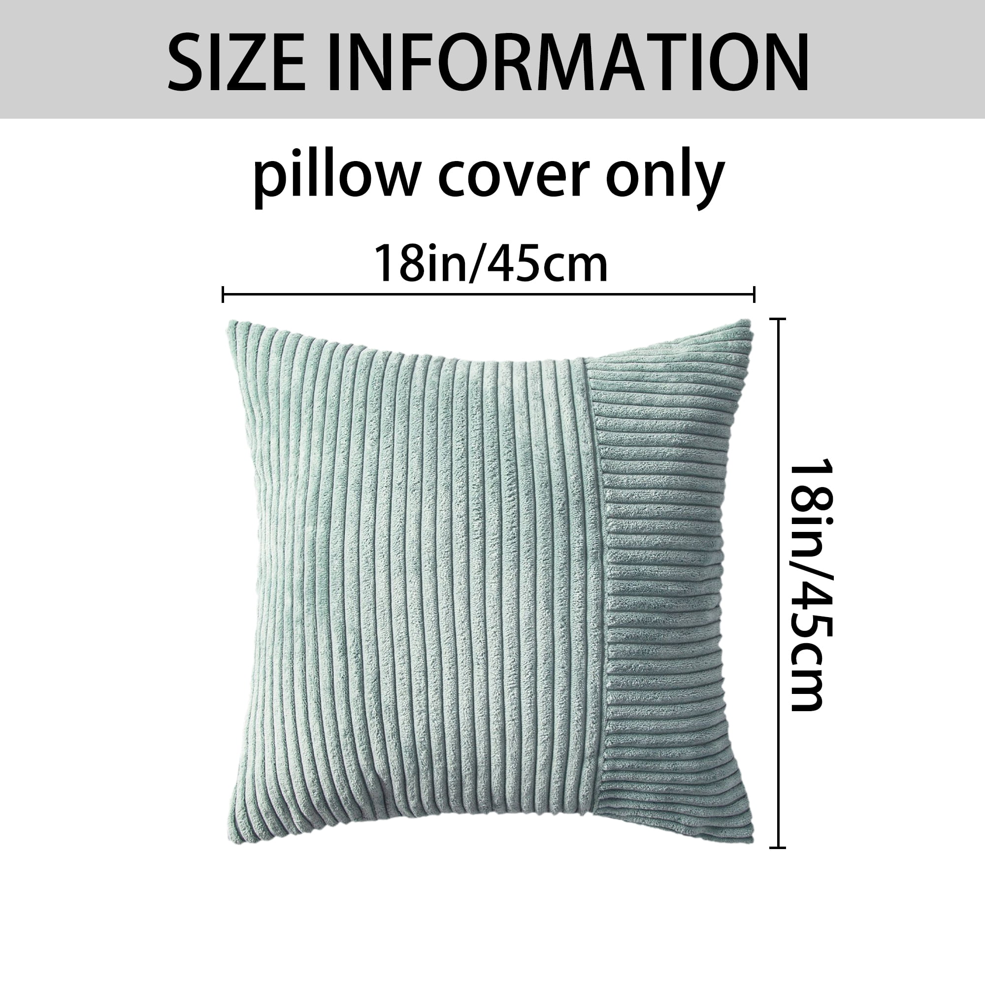 Unique Bargains 4 Pcs Strip Throw Pillow Covers Blue/Green 18" x 18"