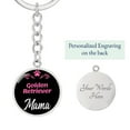 thumbnail image 3 of Dog Mom Keyring Golden Retriever Mama Circle Keychain Stainless Steel or 18k Gold, 3 of 7