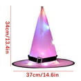 thumbnail image 3 of Gallickan Lighted Witch Hat, Light Up LED Halloween Witch Hat, Halloween Decorations for Outdoor Garden Party Carnival Supplies for Party Decor, Pink, 3 of 5