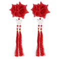 thumbnail image 1 of Pinza de cabellero de flores de tela china de 2 piezas con accesorios para el cabello con borlas horquillas para el cabello rojo Yinane pinzas de pelo chino para mujeres, 1 of 8