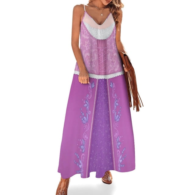 Rapunzel Robe Ligne A Inspirée Couleur Peau Claire Sans Manches Robes pour Événements Spéciaux Robe de Soirée pour Femmes