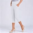 thumbnail image 5 of Noric Women's Plus SizeCapri Pants High Waist Casual Cropped Leggings with Button Pockets for Summer, 5 of 6
