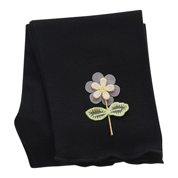 qolati Girls Leggings Floral Embroider Leggings Full Length Toddler Warm Stretchy Tights Pants Cute Clothes for Girls 2-10 Years