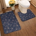 thumbnail image 2 of Yiaed Copper-Gold Gloss Outline Cherry Print Bathroom Mat Set 2 Pieces Mat Anti-Skid Pad Ultra Soft and Absorbent Bathroom Bath Mat Contour Bath Rugs for Toilet Base, 2 of 6
