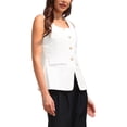 thumbnail image 4 of INSPIRE CHIC Women's Linen Waistcoat 2026 Square Neck Button Down Vest with Pockets S White, 4 of 5
