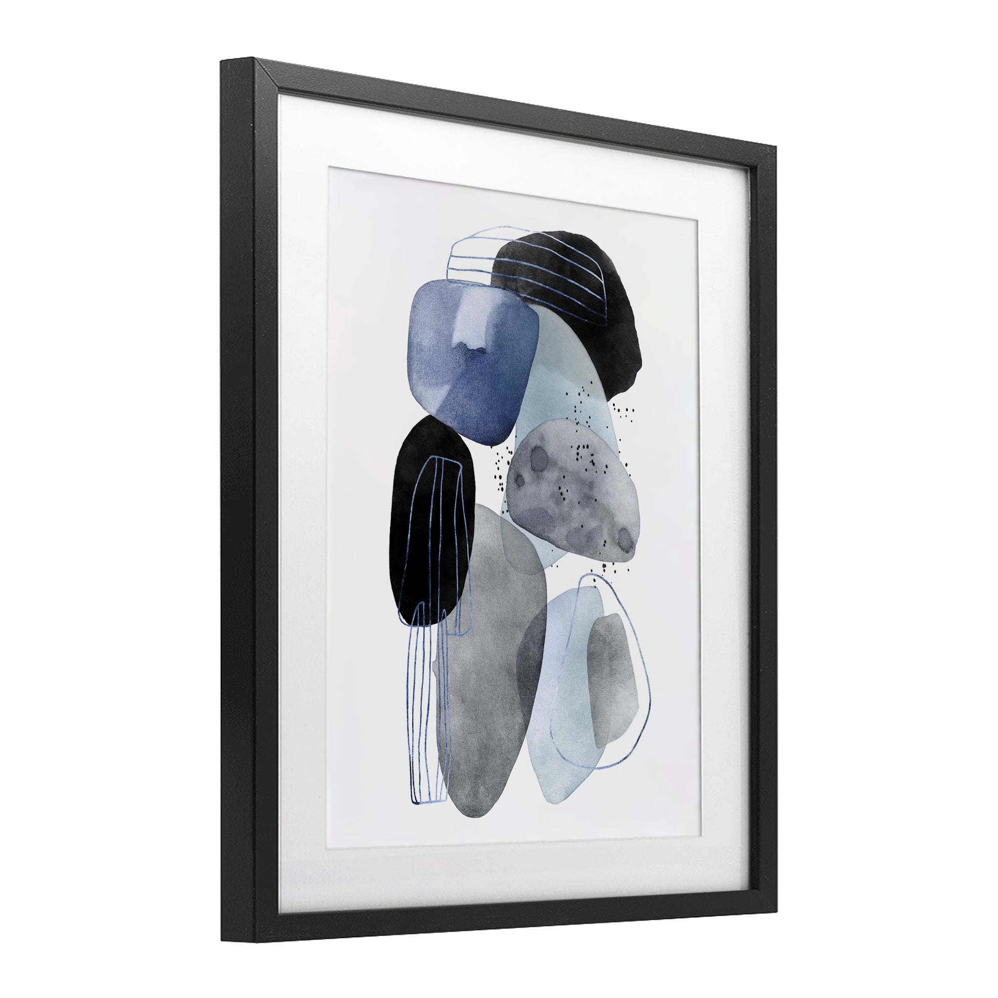 Stupell Industries Pebbles of Frozen Currents Black Framed Print Under Glass, design by Svetlana Aleynikova