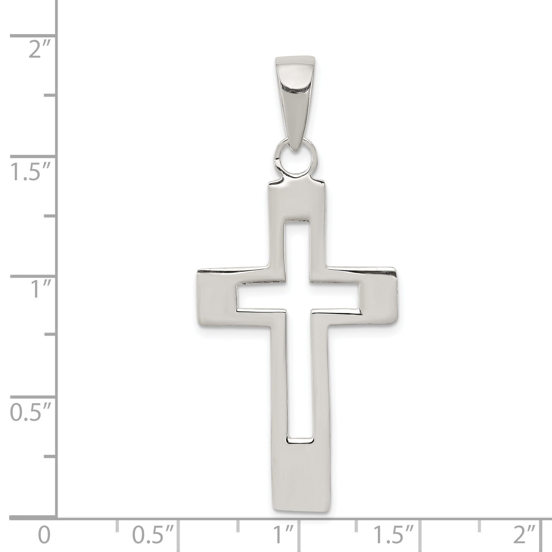 2/" Men/'s Ankh CROSS Iced Out CZ Bow Tie Pendant White Sterling Silver 925