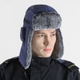thumbnail image 2 of Windproof Winter Warm Trapper Trooper Hats Russian Aviator Cap Ear Flaps, 2 of 2