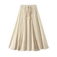 thumbnail image 4 of Sngxgn Women's Long Summer Fall Skirt Elegant High Waist Party Flared A-Line Midi Skirts(Beige,One Size), 4 of 8