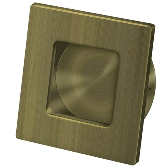 Deltana FLUSH PULL, SQUARE, HD, 2-3/4"X 2-3/4", SOLID BRASS (Antique Brass)