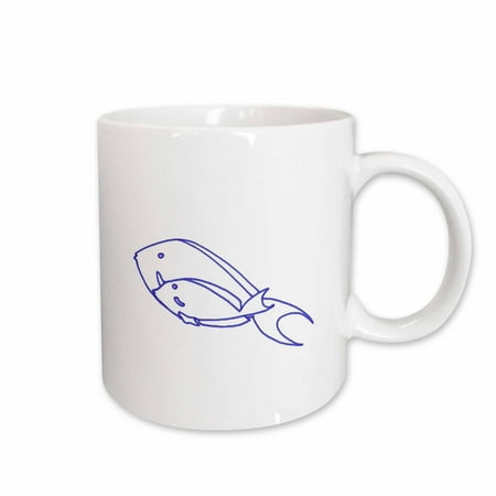 

Two Fish Swimming Outline Art Drawing 15oz Mug mug-20925-2