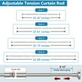 thumbnail image 4 of Shower Curtain Rod 32-47 Inch,Adjustable Spring Tension Stainless Steel Telescoping No Drill Rod for Bathroom,No Slip, No Rust,Brush Nickel, 4 of 10