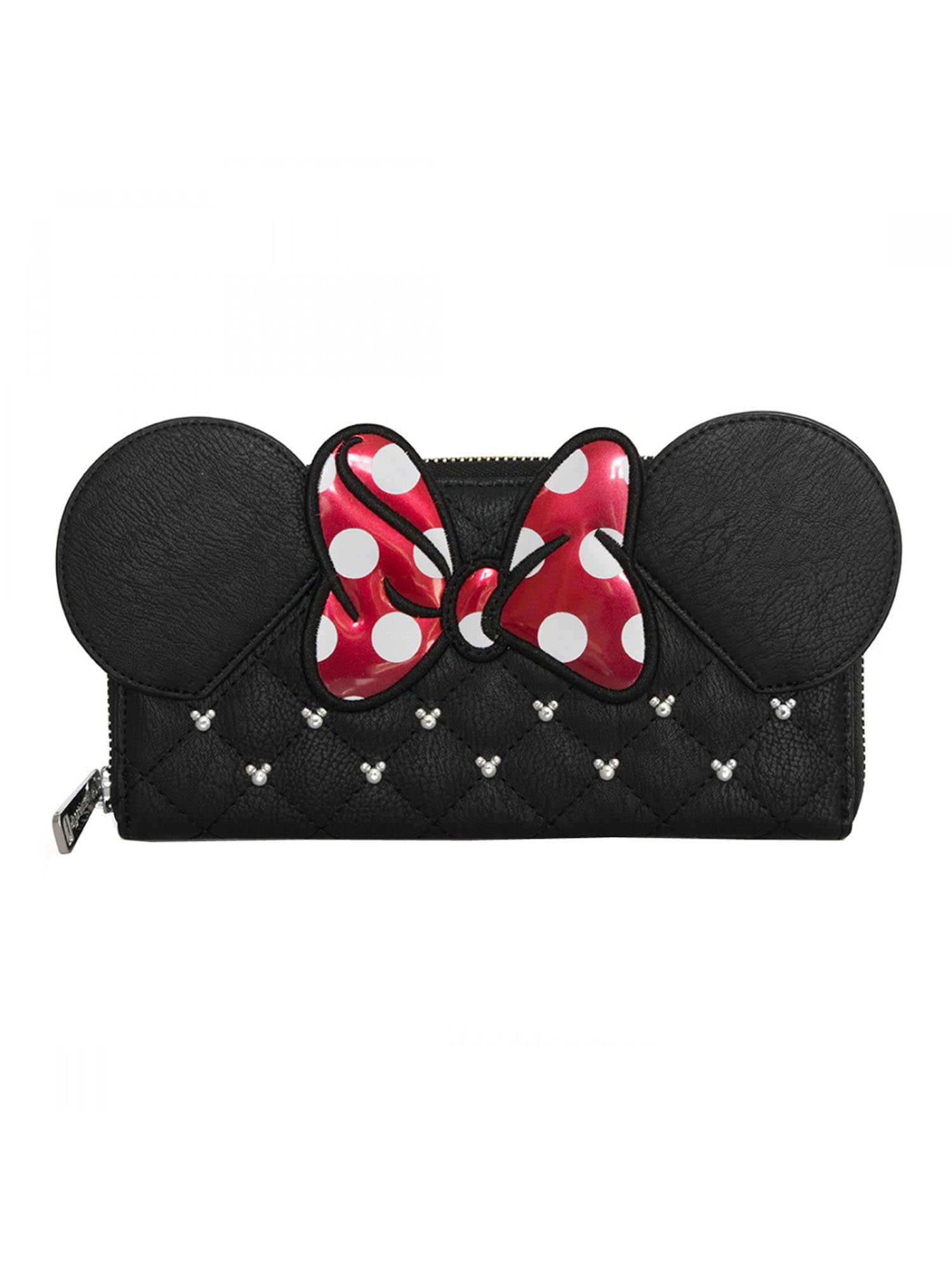 Loungefly Mickey and Minnie Red and Black Patent Embossed Bag