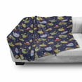 thumbnail image 3 of Cartoon Airplane Soft Flannel Fleece Blanket, Transportation Theme Boys Playroom Pattern with Cars Submarines and Planes, Cozy Plush for Indoor and Outdoor Use, 50" x 60", Multicolor, by Ambesonne, 3 of 6