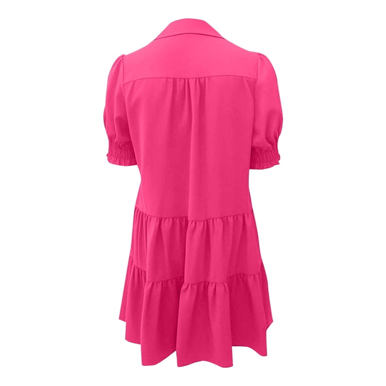 hot pink short casual dress bright pink mini dress Hot Pink One Shoulder Sequins Homecoming Dress, Short Party Dress, MH597