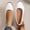 White, variant on Women's Round Toe Wedge Flats Patent Leather Slip On Casual Dress Shoes for Daily Work Wear White 9.5