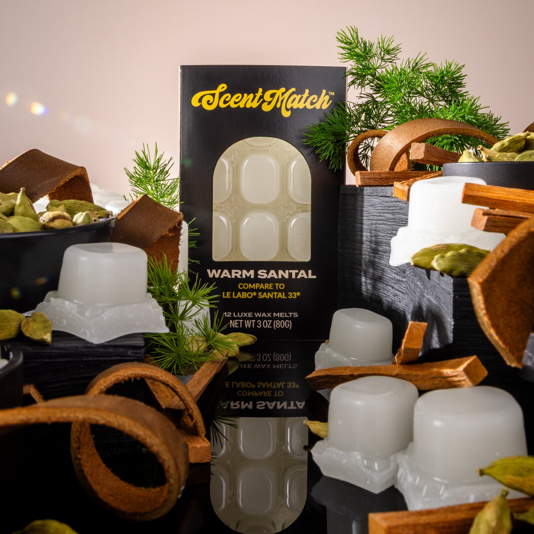 (3 pack) IllumiScents ScentMatch, 3 oz Wax Melts, Warm Santal (Compare to: Le Labo Santal 33)