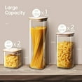 thumbnail image 2 of Square Glass Jars with Bamboo Lids [Muti Size Set of 5] Glass Canisters with Airtight Lids Glass Food Storage Containers for Pasta Cereal Flour Sugar Best for Kitchen Pantry, 2 of 8