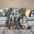 thumbnail image 2 of Shiartex  Kids Rabbit Blanket Cute Easter Rabbit Carrot Throw Blanket for Boys Girls Kawaii Animal Bunny Blue Blanket Spring Flowers Blanket White, 2 of 6