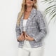thumbnail image 3 of Puntoco Mujer Cuadros Impreso Solapa Delgada Blazer Blazer Abrigo Tops Blusa Puntoco Puntoco-1, 3 of 7