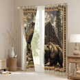 thumbnail image 3 of Homewish Safari Bear Blackout Curtains Set of 2 (52x84 Each) for Teenagers,Jungle Animal Window Curtains,Woodland Vintage Cabin Curtains and Drapes,Luxury Bedroom Decor, 3 of 6