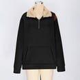thumbnail image 3 of QIUOMBBP Womens Fleece Lined Quarter Zip Pullover Solid Color Sherpa Warm Athletic Sweatshirts Long Sleeve Tops Y2k Clothes, Black, S, 3 of 8