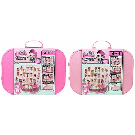 LOL Surprise Fashion Show On The Go HOT Pink & LIGHT Pink Set of BOTH Storage Carry Cases