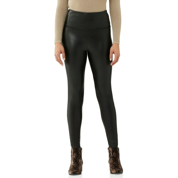 Scoop Women's Vegan Leather Leggings with 4-Way Stretch - Walmart.com