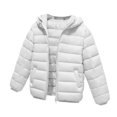 thumbnail image 5 of CPNG Girls and Boys Hooded Lightweight Puffer Jacket Solid Color Zip Up Long Sleeve Padded Coat Winter Casual Quilted Outerwear, 5 of 8