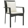 thumbnail image 3 of vidaXL 5 Piece Garden Dining Set with Cushions Black Poly Rattan, 3 of 5