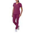 thumbnail image 1 of Adar Addition Go-Basic Scrub Set For Women - Slim V-Neck Scrub Top & Skinny Cargo Scrub Pants, 1 of 7