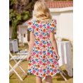 thumbnail image 4 of Arshiner Girls Dress Sweet Casual Flutter Sleeve A-Line Button Down Sundress Casual Midi Dresses, 4 of 6