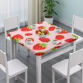 thumbnail image 3 of Red Strawberry Plants Fruit Pink Pattern Square Fitted Tablecloth with Elastic Edge,Square Table Cover,Washable Elastic Table Cover for Home Kitchen Party Decor 34"x34", 3 of 6
