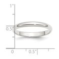 thumbnail image 2 of 925 Sterling Silver Solid Polished Half Round 3mm Half-Round Band Size 9 Ring for Women and Men, 2 of 2