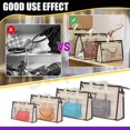 thumbnail image 4 of shiyou-5Pcs 4 Sizes S/M/L/XL Clear Dust Handbags, Transparent Waterproof Non-woven Storage Bag, Moistureproof Purse Protector Dust Bags with Zipper and Handle 12'' Magic Hanger for Closet Shelf, Beig, 4 of 4