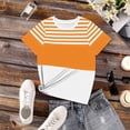 thumbnail image 5 of jjayotai Womens Tops Striped Color Block Tshirts Summer Short Sleeve Crewneck T Shirts Vacation Outfits Fashion Basic Tee Tops, 5 of 6