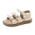 thumbnail image 4 of HAOTAGS Girls Summer Sandals, Hook & Loop Adjustable Open Toe Sandals for Beach White 3.5 T, 4 of 8