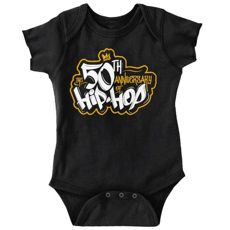 

The 50th Anniversary of Hip Hop Logo Romper Boys or Girls Infant Baby Brisco Brands 18M