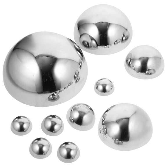10 Pcs Outdoor Half Gazing Ball Garden Reflection Globe Mirror Silver